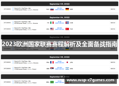 2023欧洲国家联赛赛程解析及全面备战指南 2023欧洲国家联赛赛程解析及全面备战指南